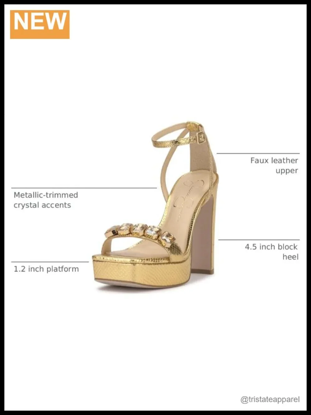 Jessica Simpson Callirah Faux Leather Platform Wedge Sandals 4.5 Inch Block